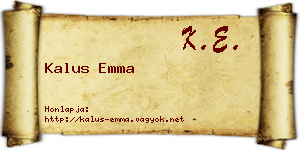 Kalus Emma névjegykártya