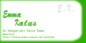 emma kalus business card